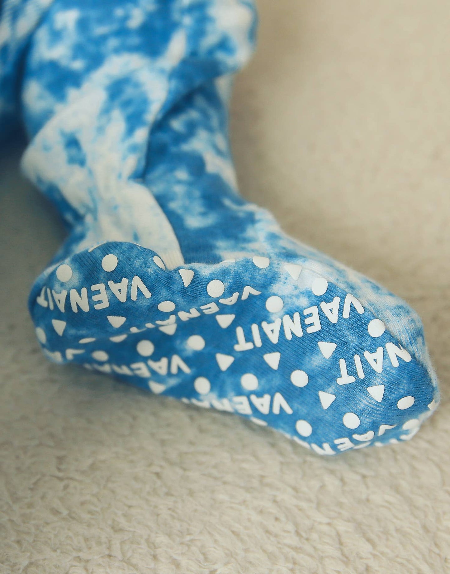 Prism Blue Cotton Zipper Footie