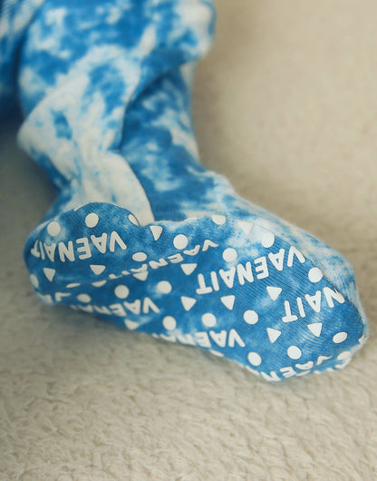 Prism Blue Cotton Zipper Footie