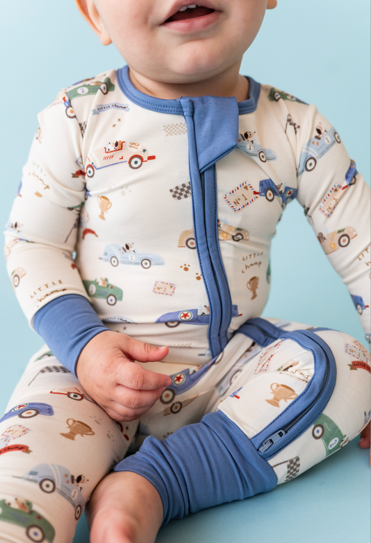 Little Racer Bamboo Convertible Zipper Romper