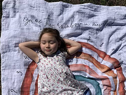 Rainbow Monthly Milestone Organic Blanket