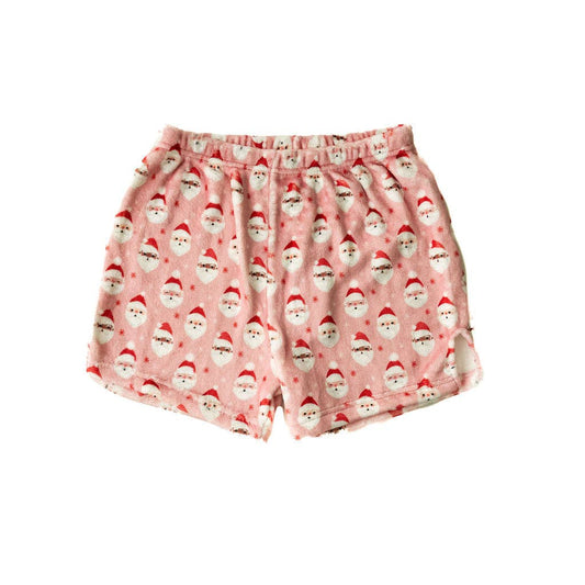 Pink Santa Stretch Plush Shorts