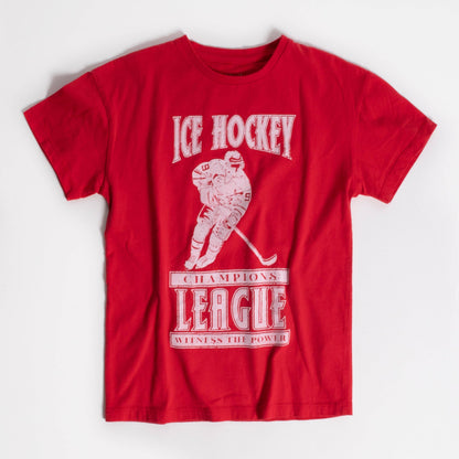 Hockey League Oversized Red Tee