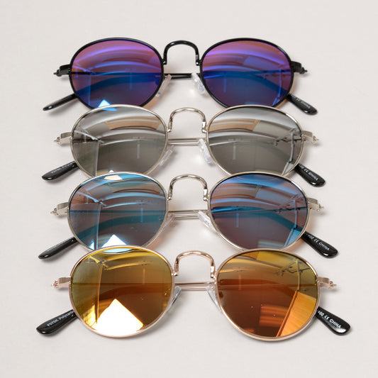 Mirrored Lens Aviator Sunglasses