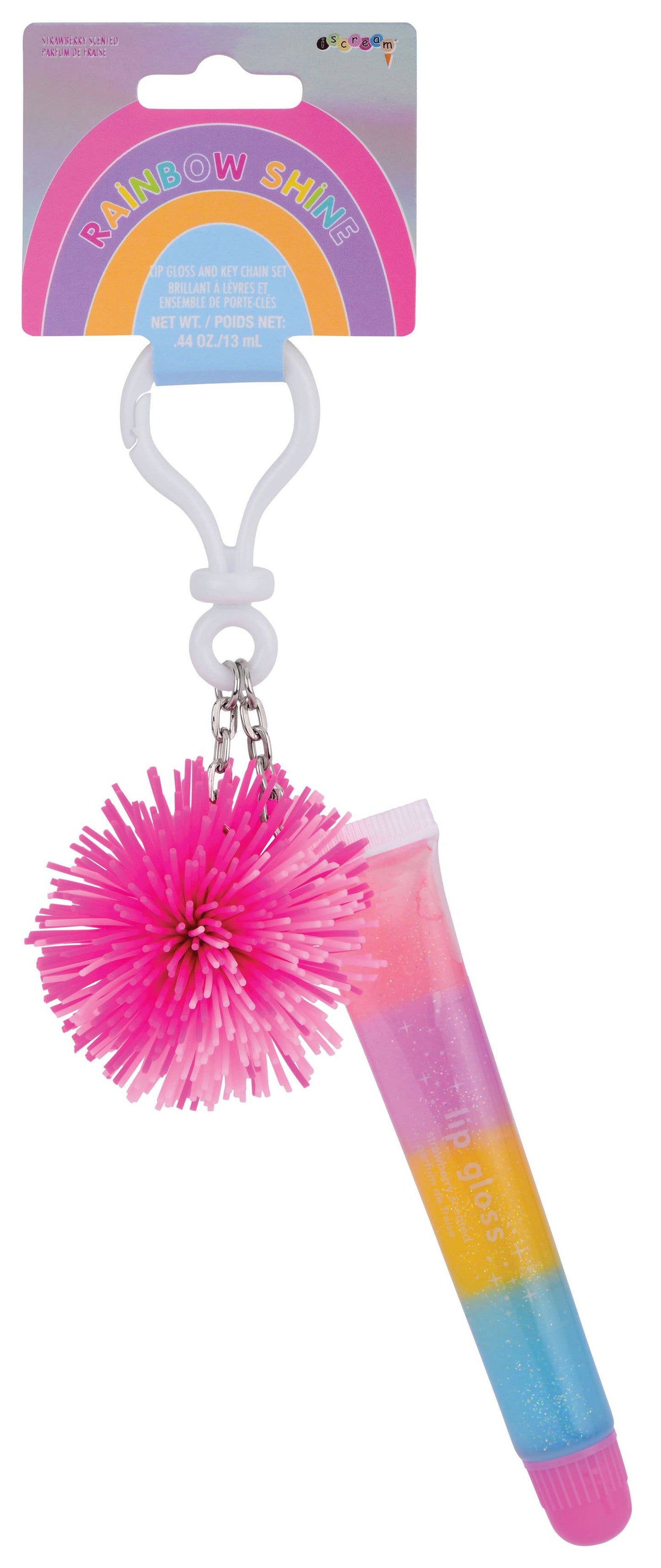 Rainbow Shine Lip Gloss Keychain