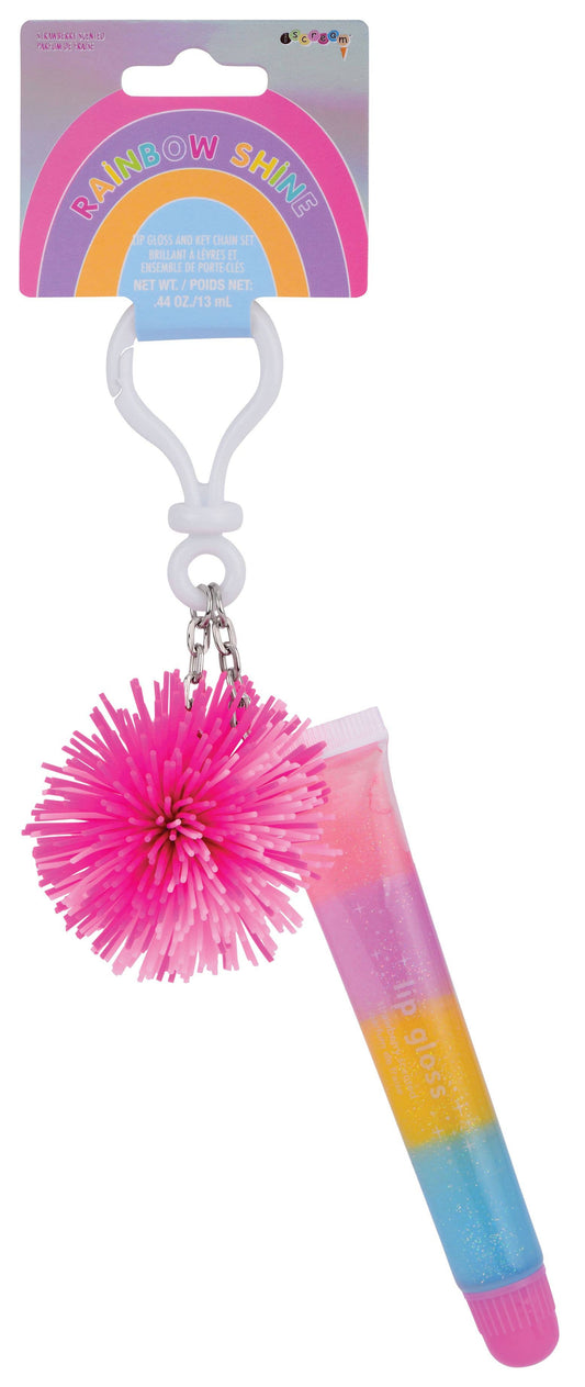 Rainbow Shine Lip Gloss Keychain