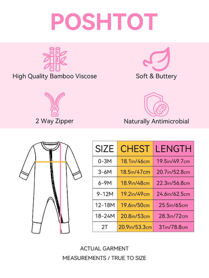 PoshTOT Seashells Bamboo Convertible Zip Romper