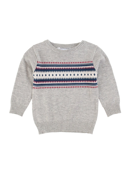 Cozy Fair Isle Crew Neck Knit Sweater