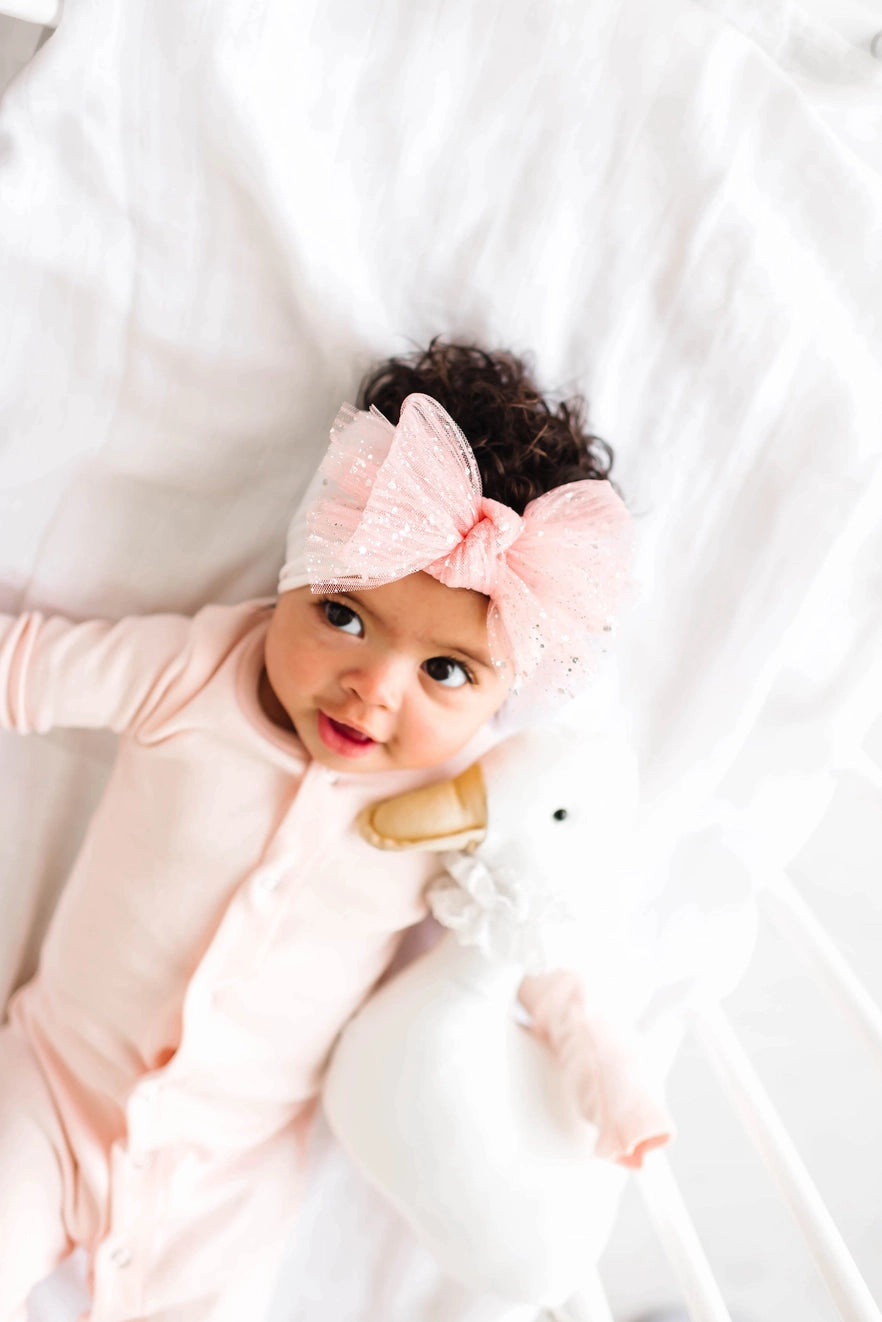 Tulle Fab Bow in Ballet Pink