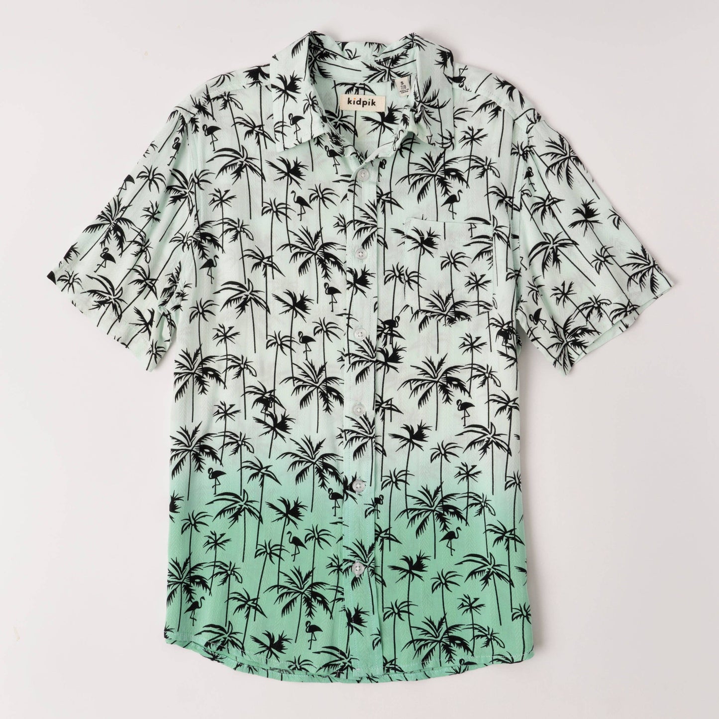 Dip Dyed Jade Palm Shirt