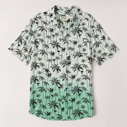 Dip Dyed Jade Palm Shirt