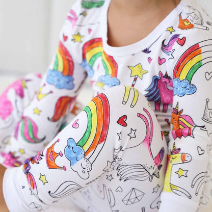 Colorable Enchanted Unicorns Pajama Set