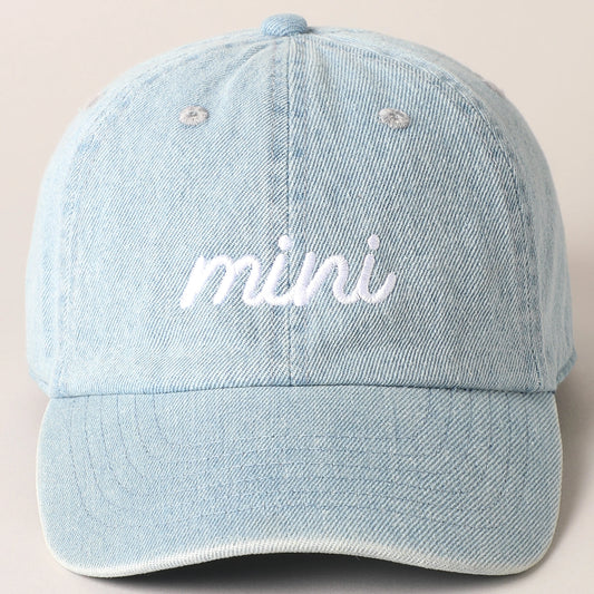 Denim Embroidered 'Mini' Hat