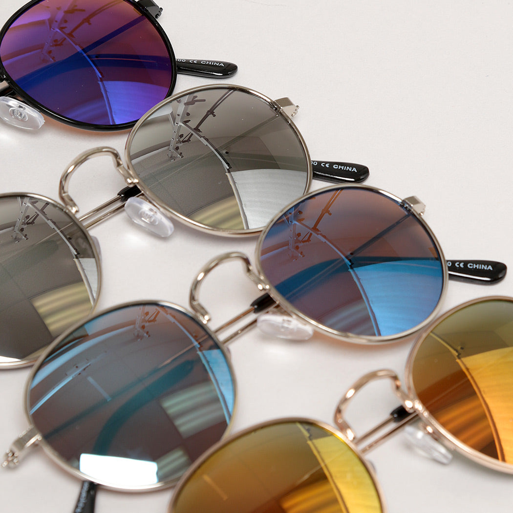 Mirrored Lens Aviator Sunglasses