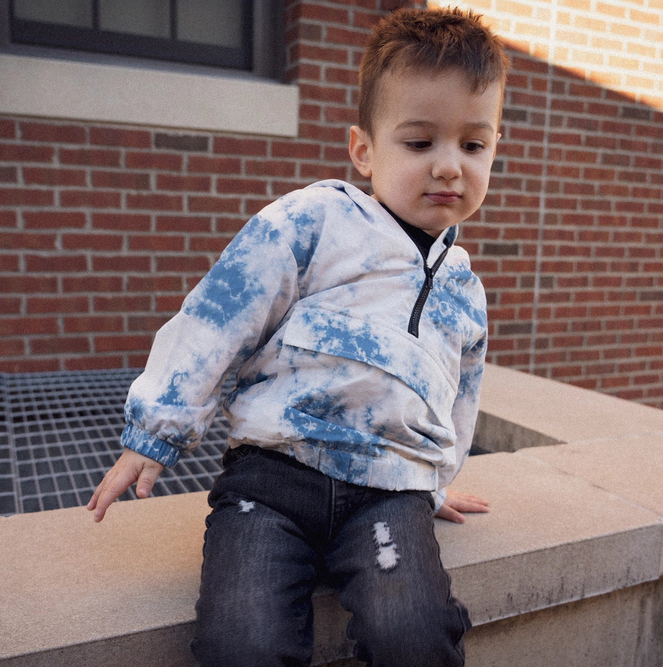 Tie Dye Half-Zip Windbreaker