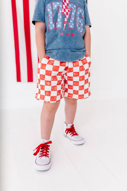 Red Check Shorts