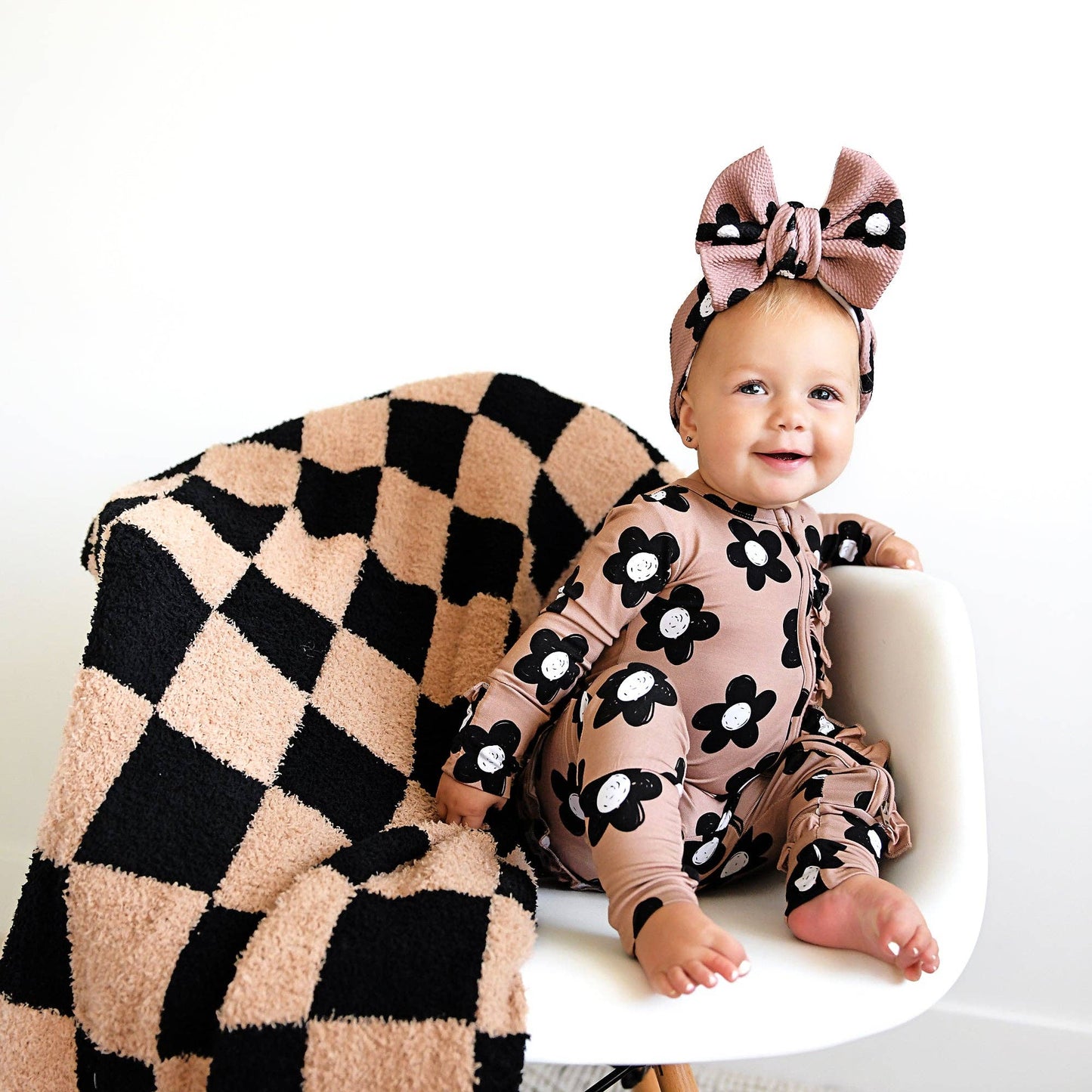 Coco Flowers Ruffle Bamboo Zip Romper