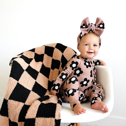 Coco Flowers Ruffle Bamboo Zip Romper