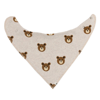 Teddy Bear Rib Bandana Bib in Malt