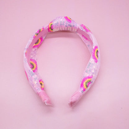 Pink Sequin Rainbow Headband