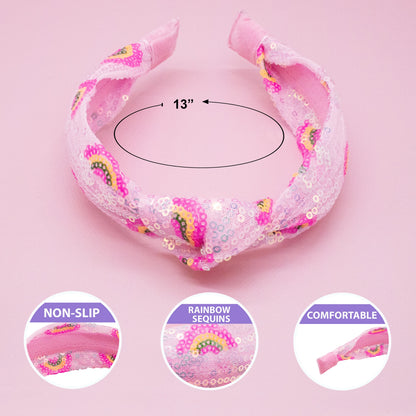Pink Sequin Rainbow Headband