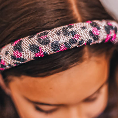 Crystal Magenta Leopard Headand