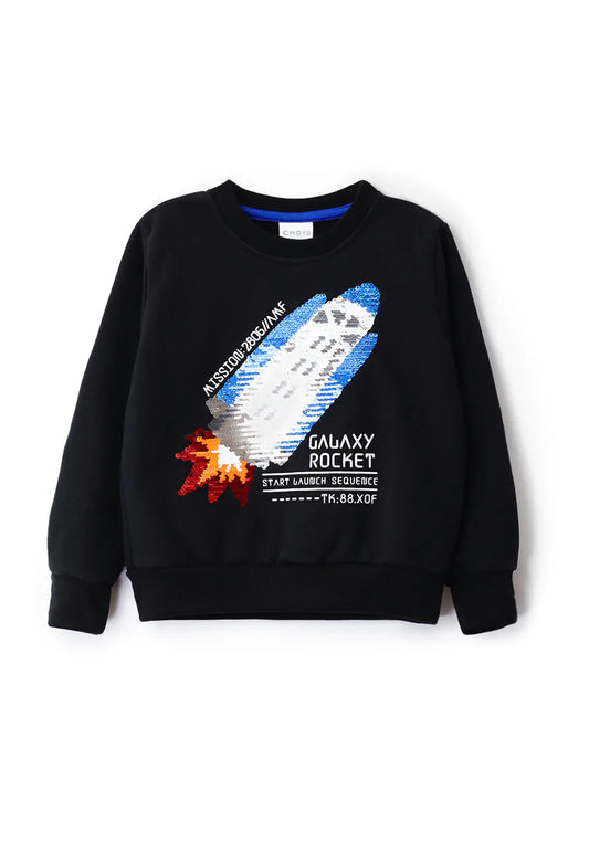 Sequin Rocket Sweatshirt. Feel fun and flashy in this reversible sequined sweatshirt!