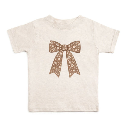 Mocha Floral Bow Patch T-Shirt