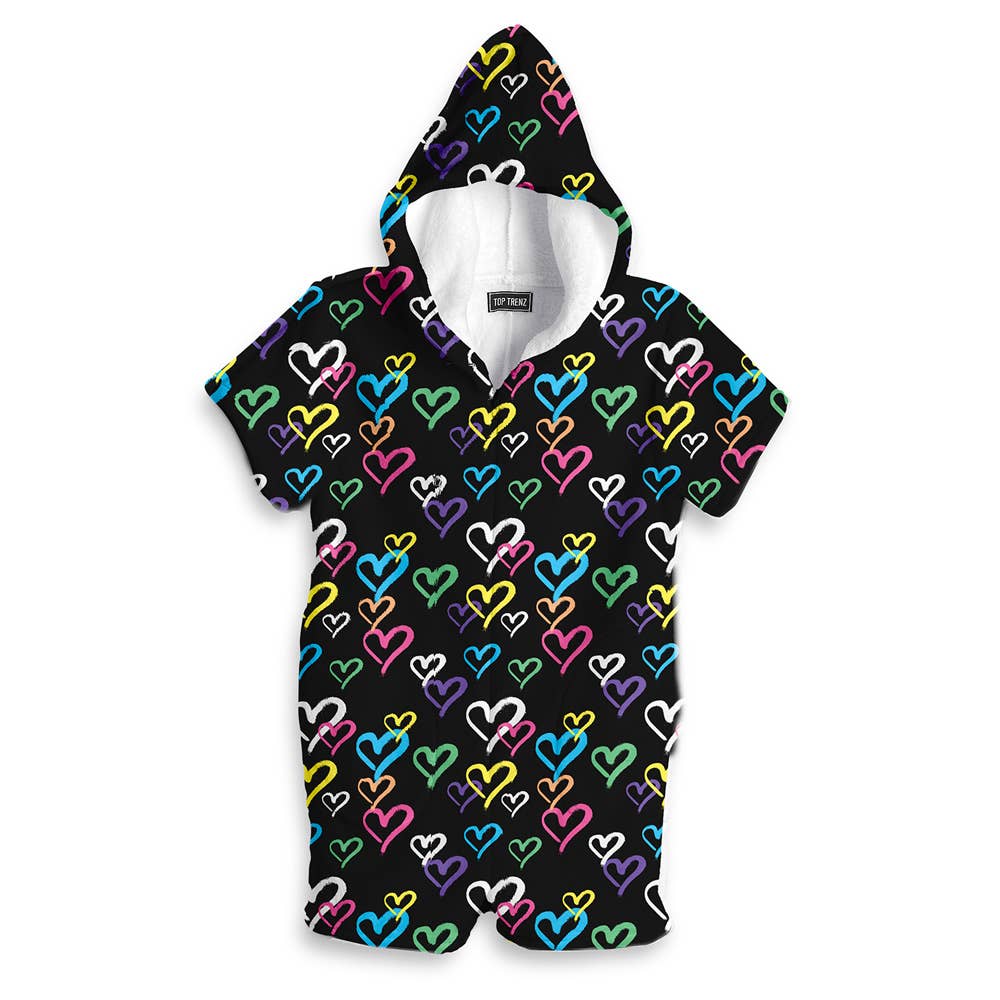 Graffiti Heart Plush Romper