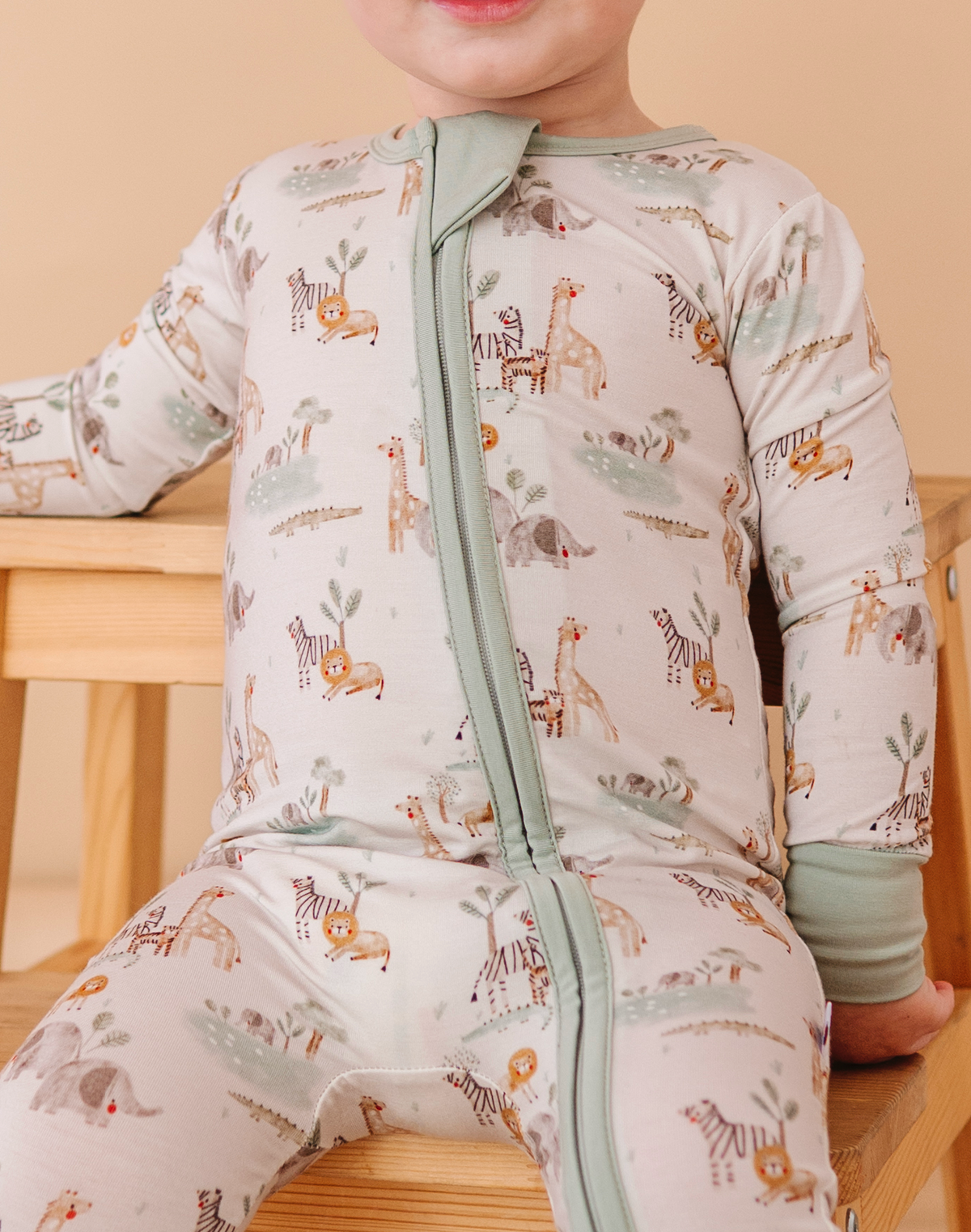 Soft Safari Bamboo Convertible Zipper Romper