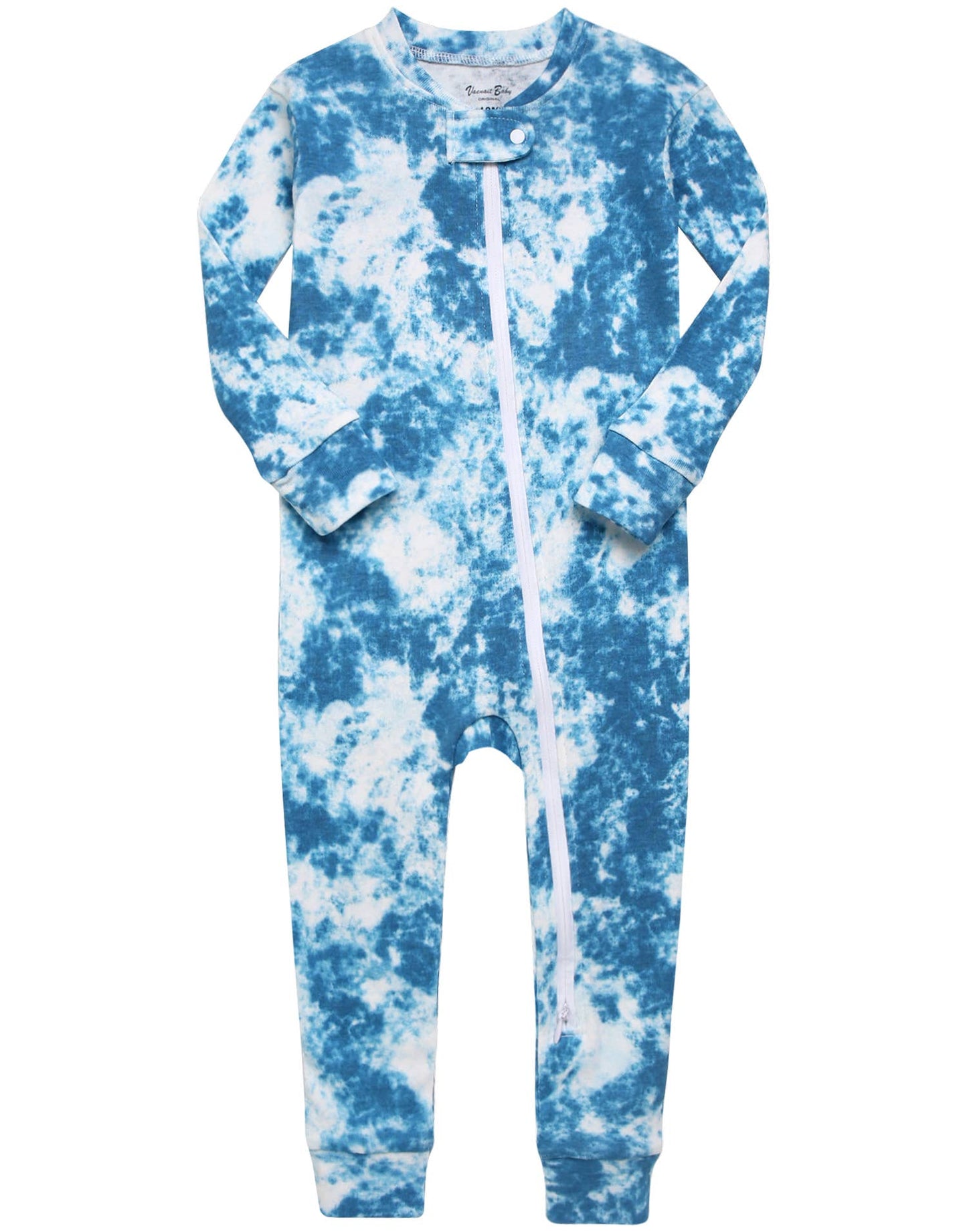 Prism Blue Cotton Zipper Footie