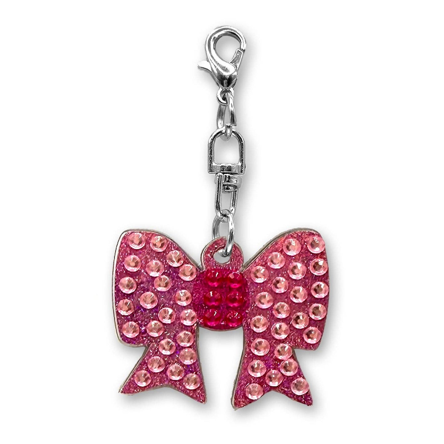 Pink Bow Rhinestone Bag Charm