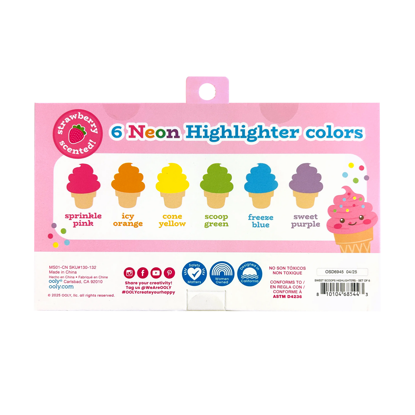 Strawberry Sweet Scoops Neon Highlighters