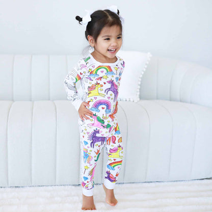 Colorable Enchanted Unicorns Pajama Set
