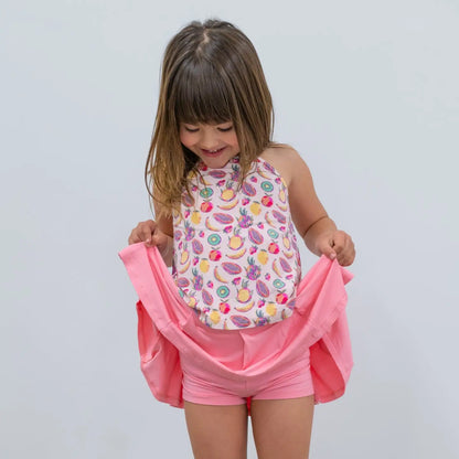 Tulip Pink Bamboo Pleated Skort