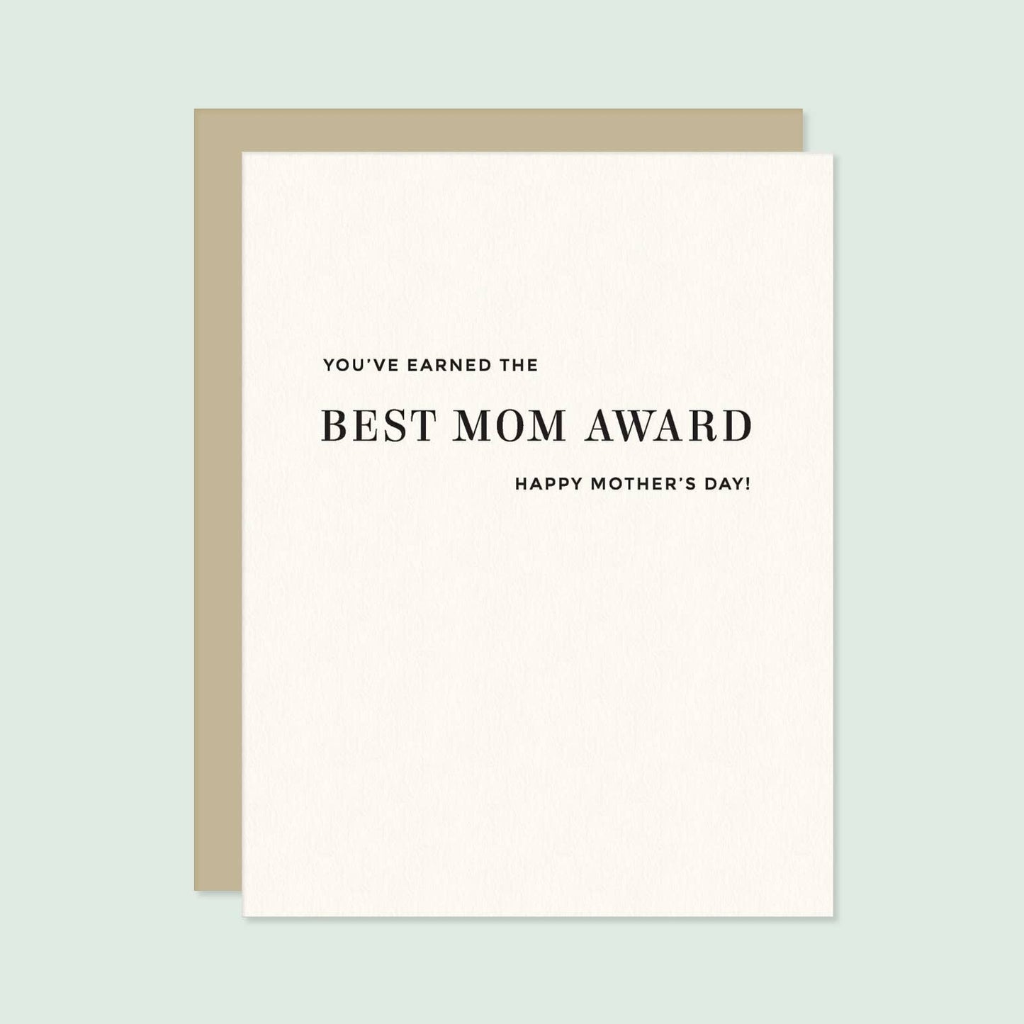 Best Mom Award Letterpress Card