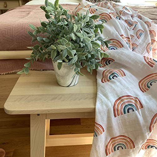 Rainbow Organic Muslin Swaddle Blanket