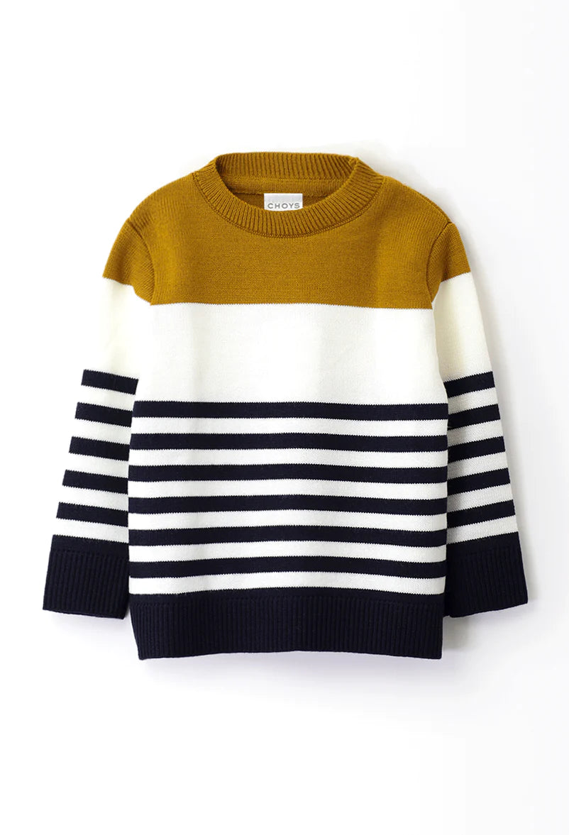 Colorblock Striped Knit Sweater