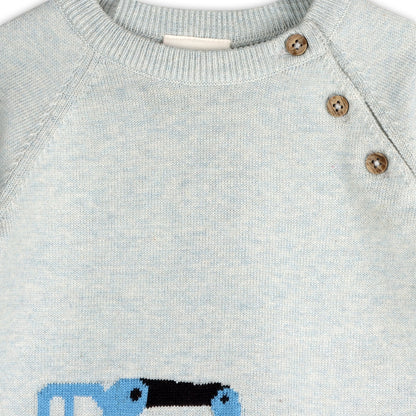 Construction Truck Embroidered Knit Pullover & Pant Set