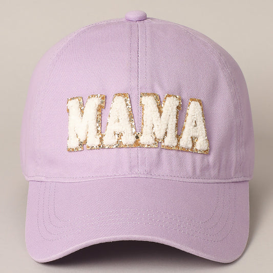 Lilac Chenille Patch Mama Hat