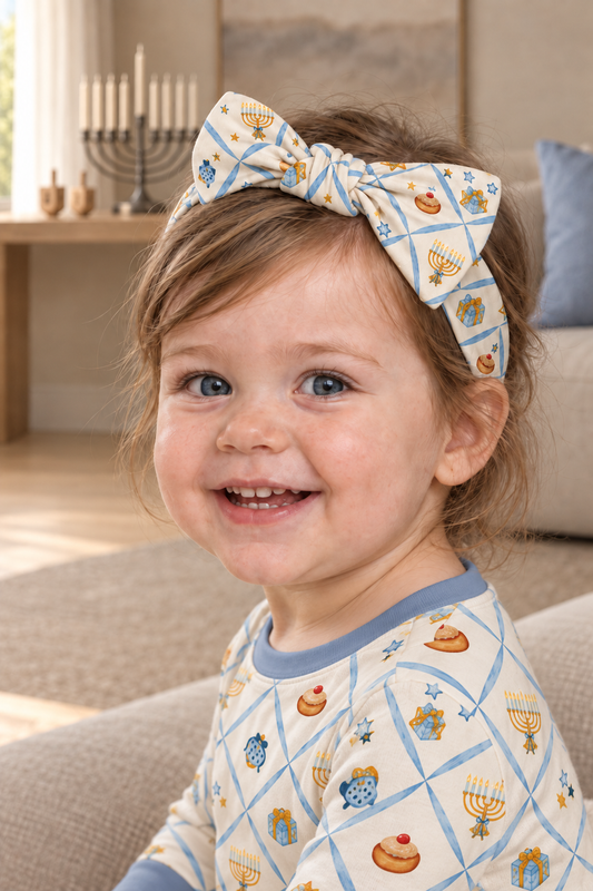 Hanukkah Bamboo Bow Headband