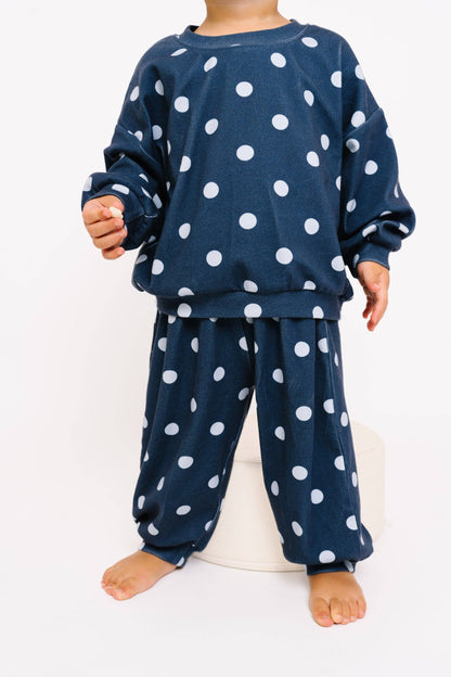 Navy Polka Dot Set