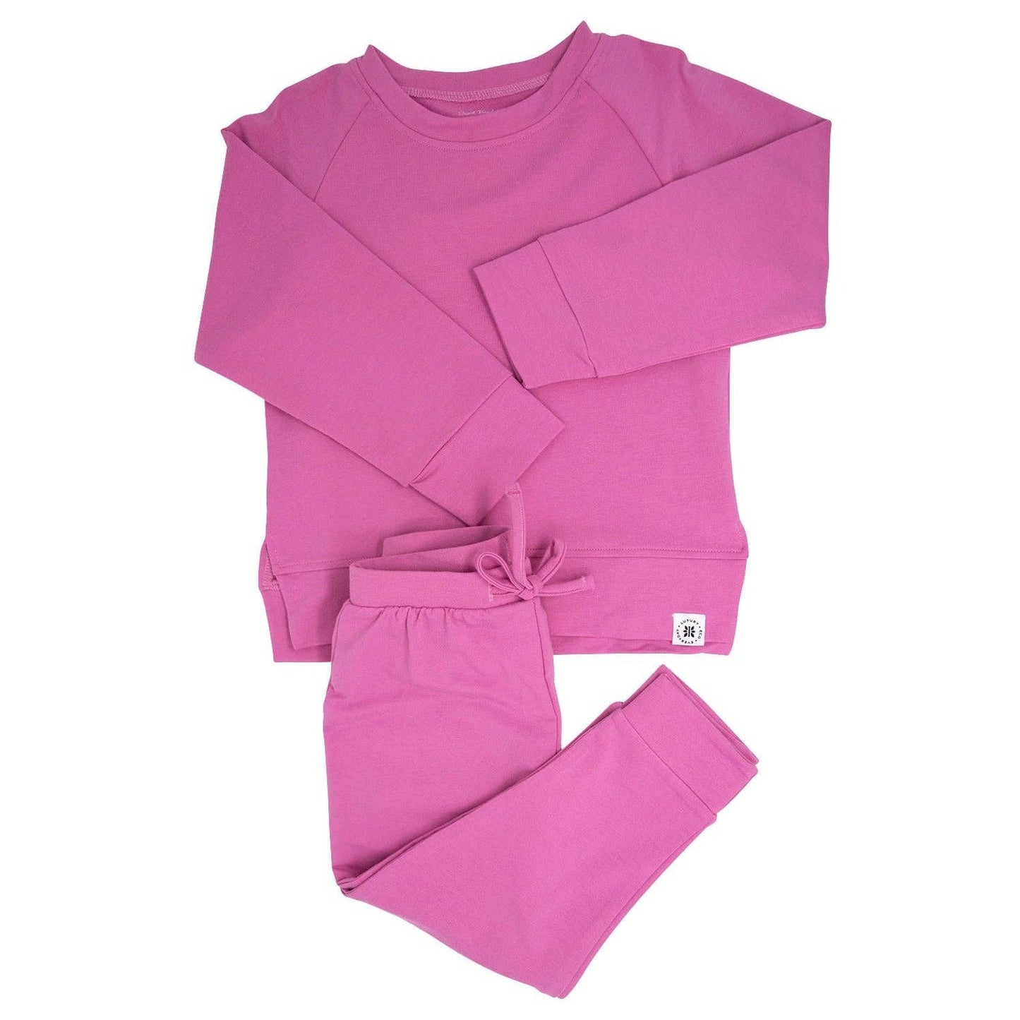 Raspberry French Terry Bamboo Crew Neck Jogger Set