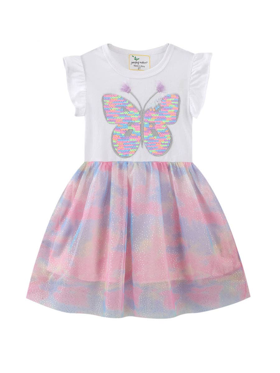 Pastel Rainbow Butterfly Flutter Dress