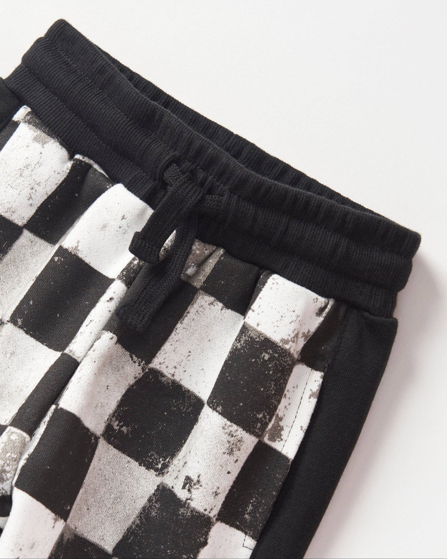 Black + White Checkered Sweatpants