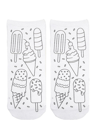 Frozen Treats Coloring Socks