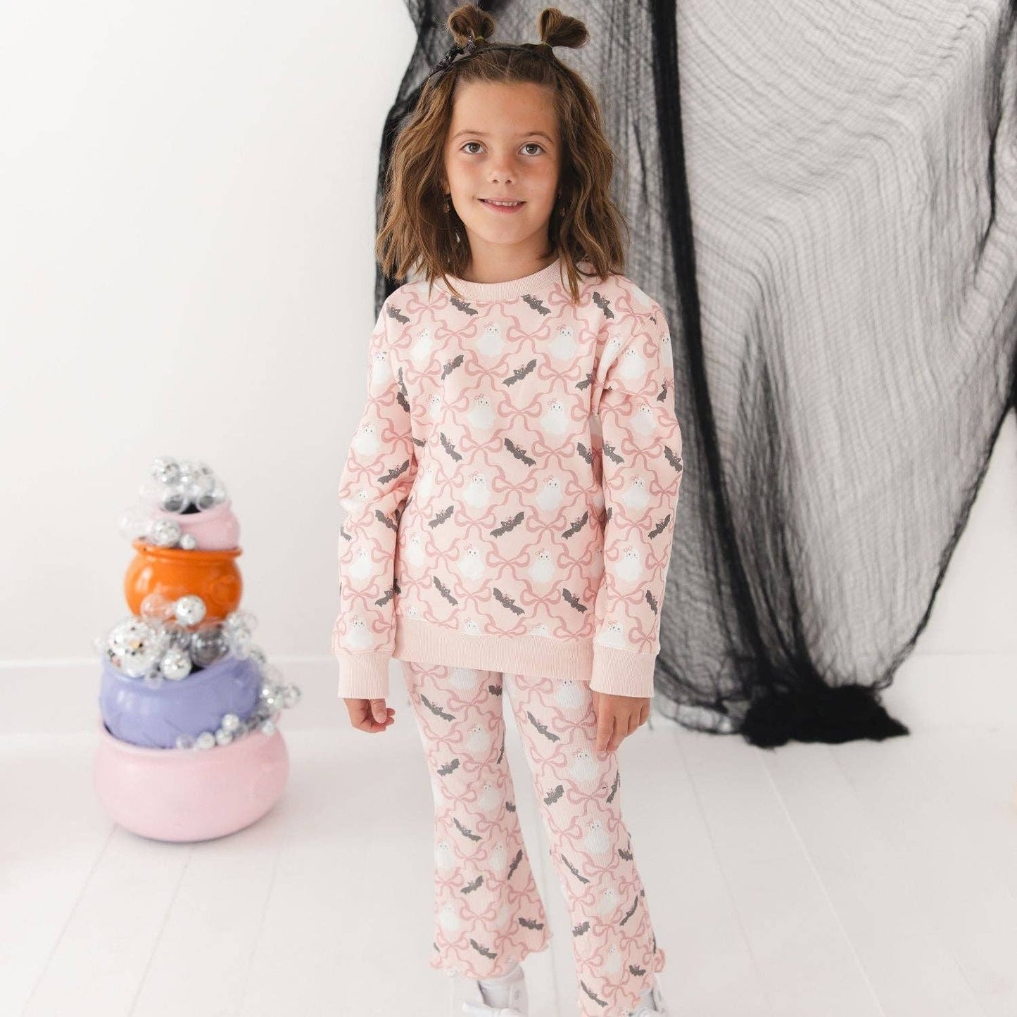 Bat And Ghost Trellis Flare Legging