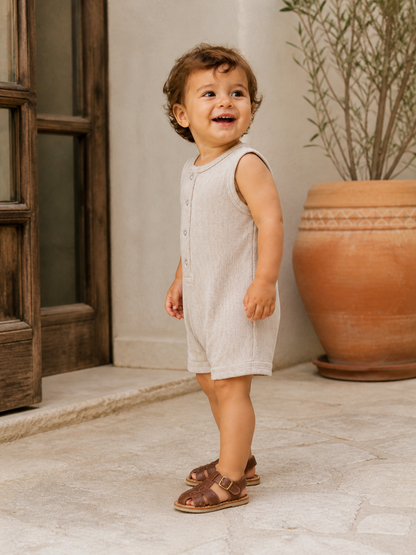 Tan Speckle Ribbed Shortie