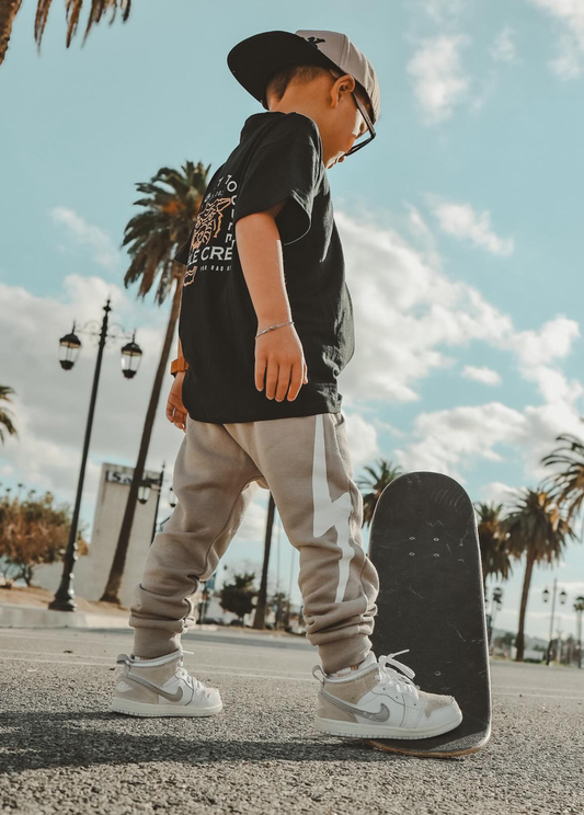 Taupe Lightning Bolt Baby Joggers
