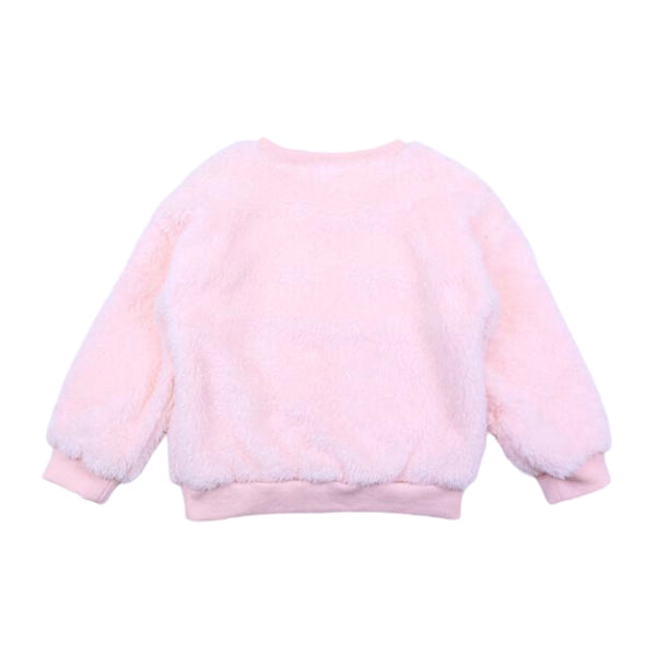 Pink Festive Furry Sequin Sweatshirt