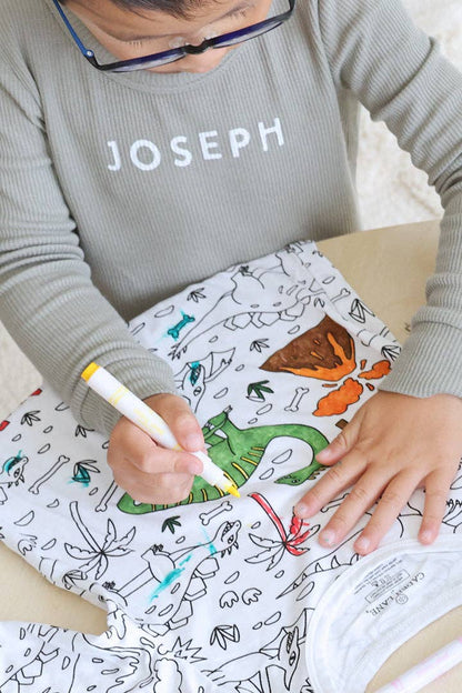 Jurassic Playground Colorable Bamboo Pajama Set